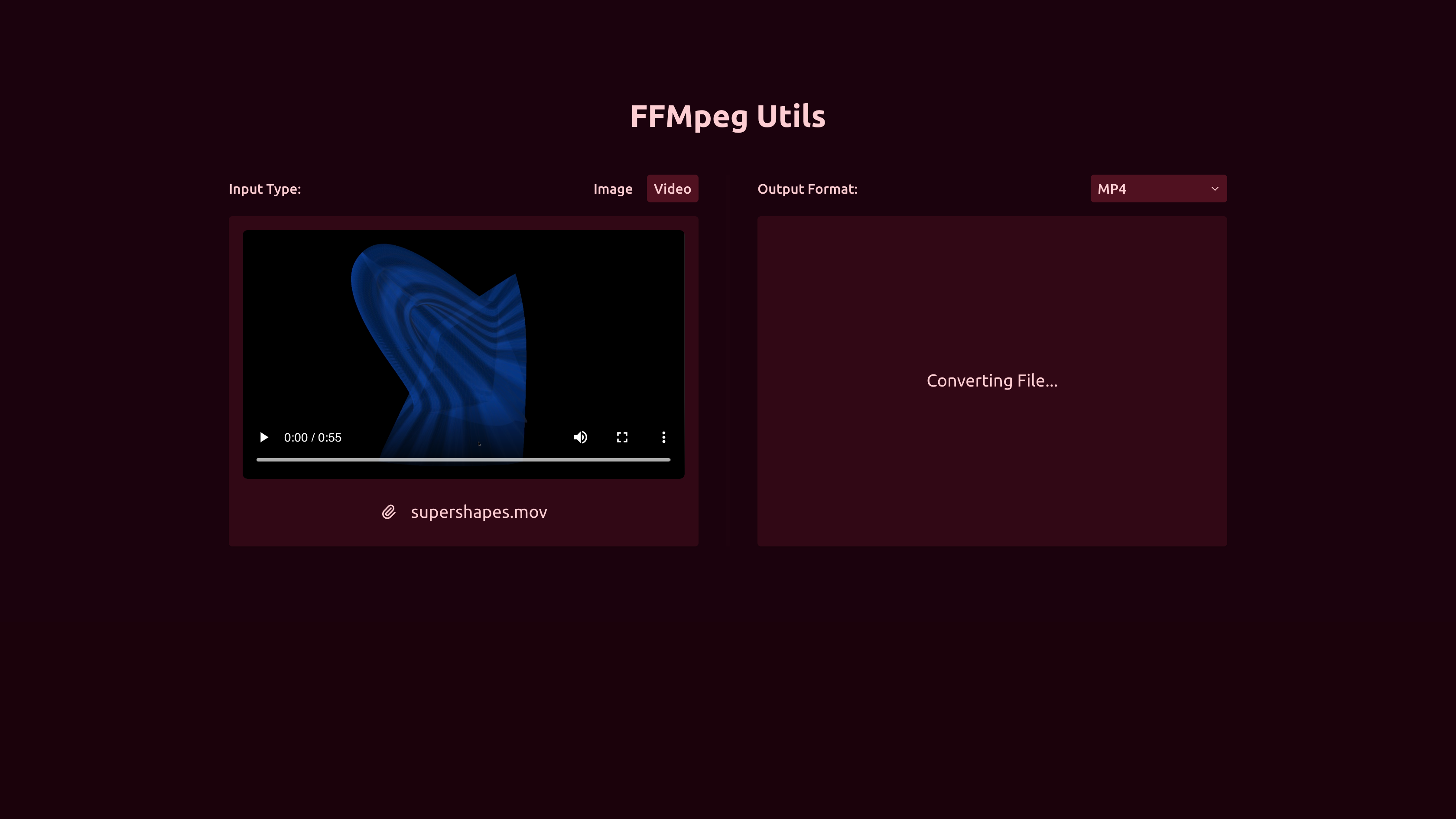 Screenshot of FFMpeg Utils